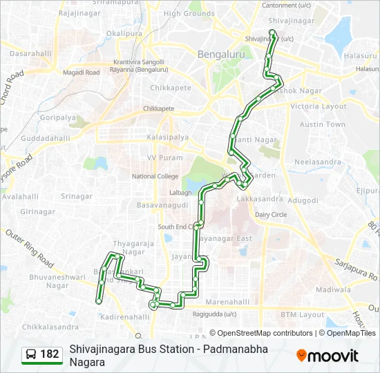 182 Bus Line Map