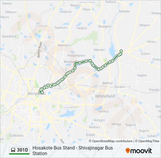 301D bus Line Map