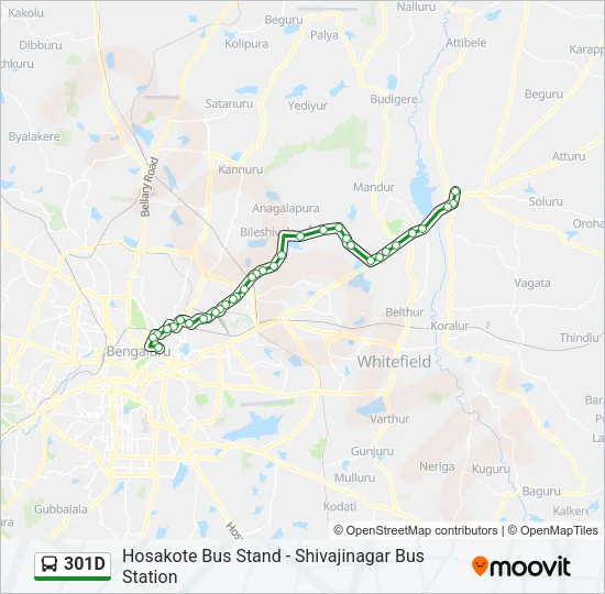 301D Bus Line Map