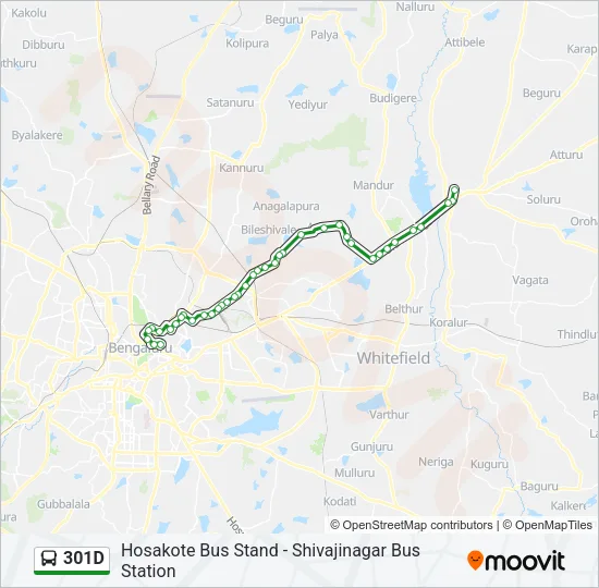 301D Bus Line Map