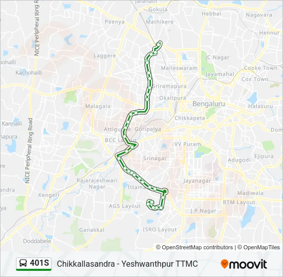 401S Bus Line Map