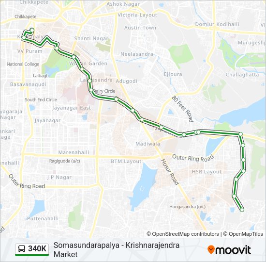 340K Bus Line Map