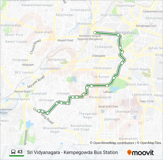 43 Bus Line Map