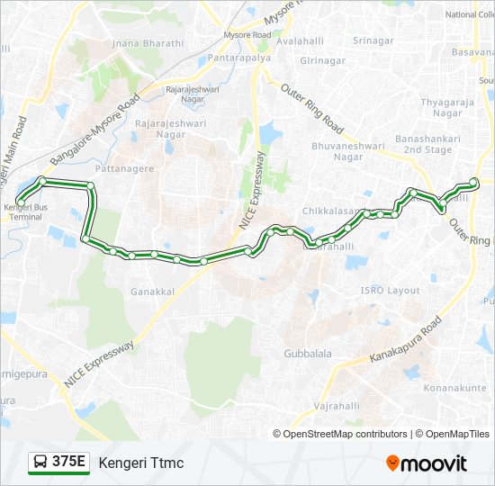 375E bus Line Map