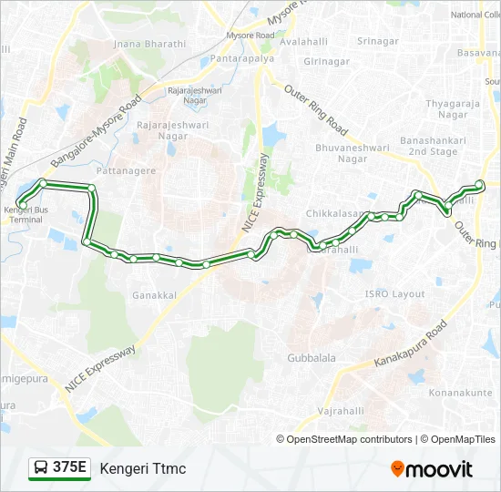 375E Bus Line Map