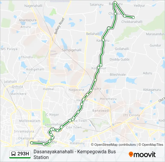 293H Bus Line Map