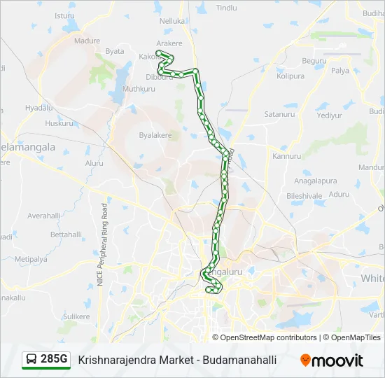 285G Bus Line Map