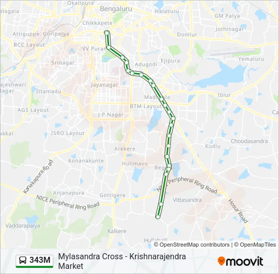 343M Bus Line Map
