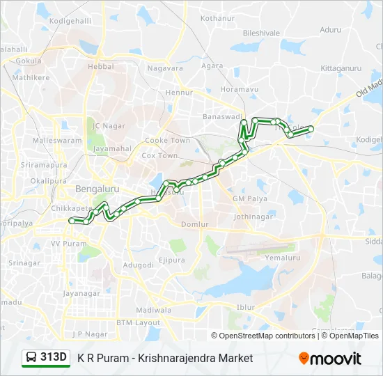 313D Bus Line Map