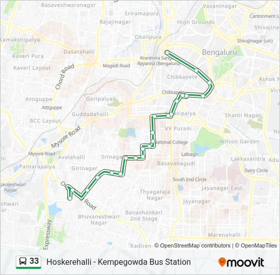 33 Bus Line Map