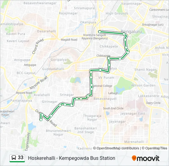 33 Bus Line Map