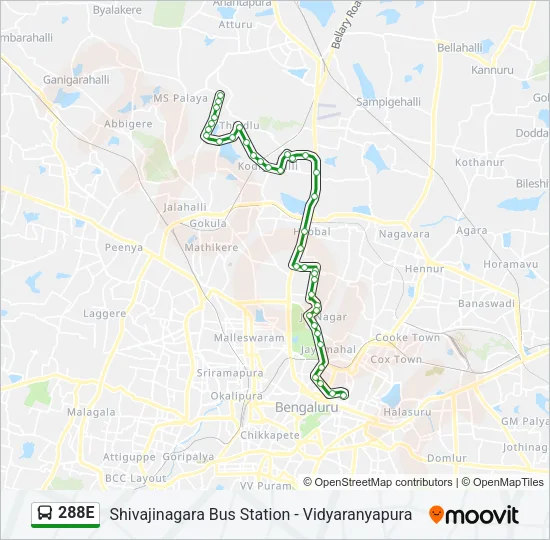 288E Bus Line Map
