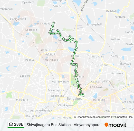 288E Bus Line Map