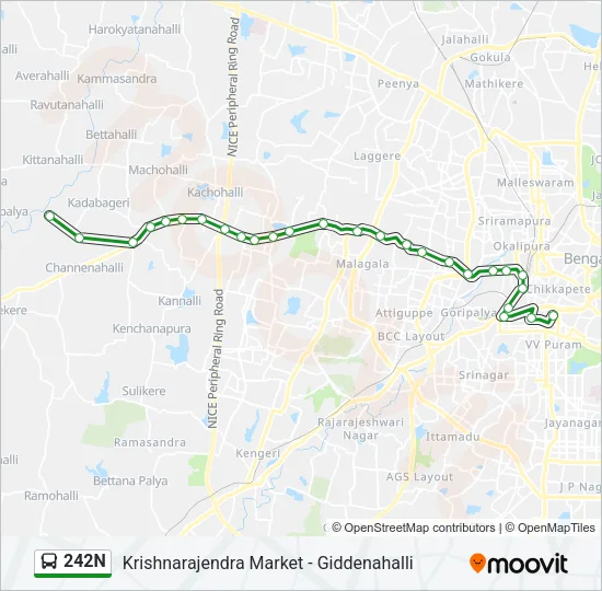 242N Bus Line Map