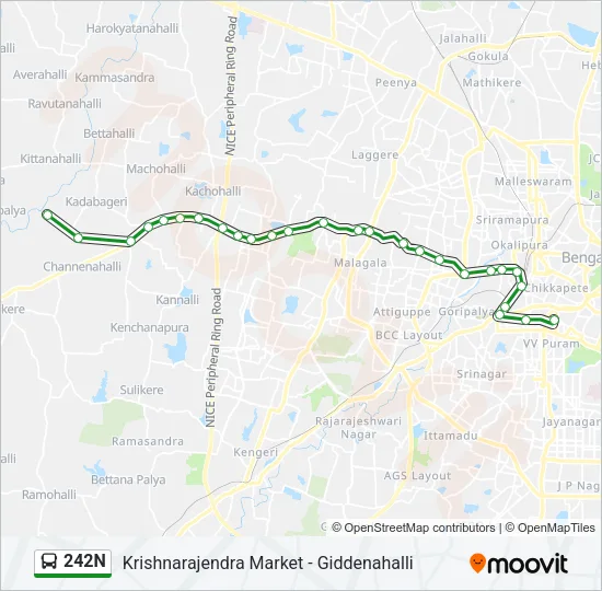 242N Bus Line Map