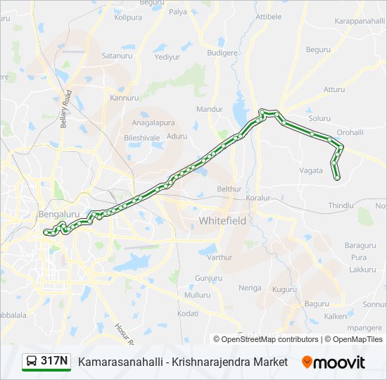 317N bus Line Map