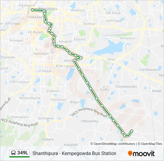 349L Bus Line Map