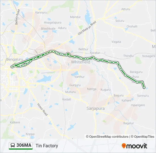 306MA Bus Line Map