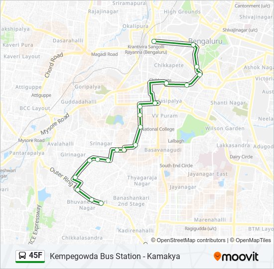 45F bus Line Map