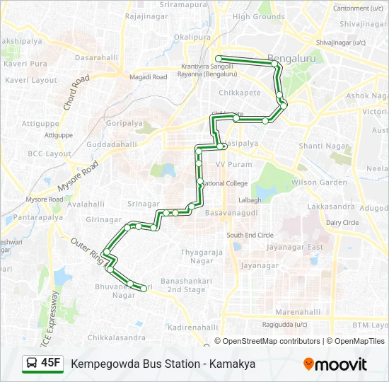 45F Bus Line Map