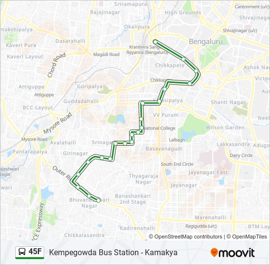 45F bus Line Map