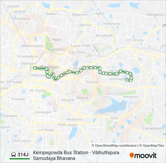 314J Bus Line Map