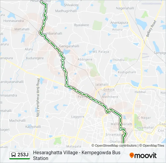253J Bus Line Map