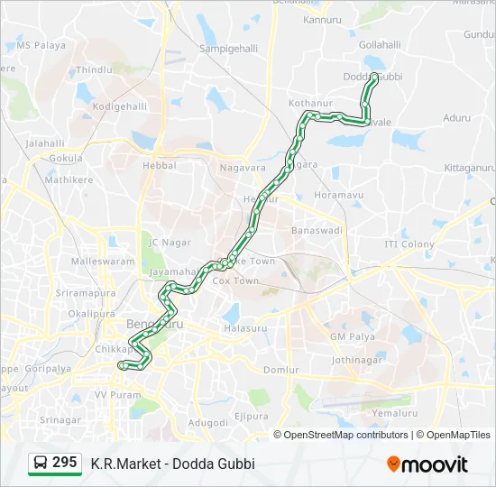 295 Bus Line Map