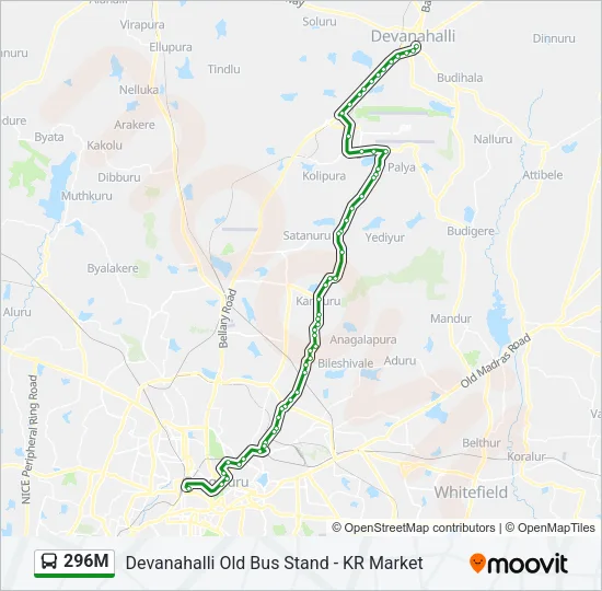 296M Bus Line Map