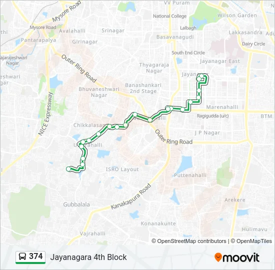 374 Bus Line Map