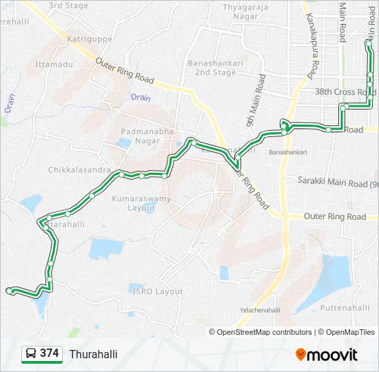 374 Bus Line Map