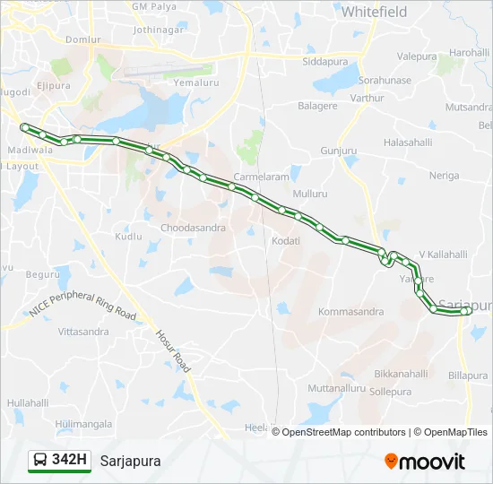 342H Bus Line Map