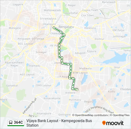 364C Bus Line Map