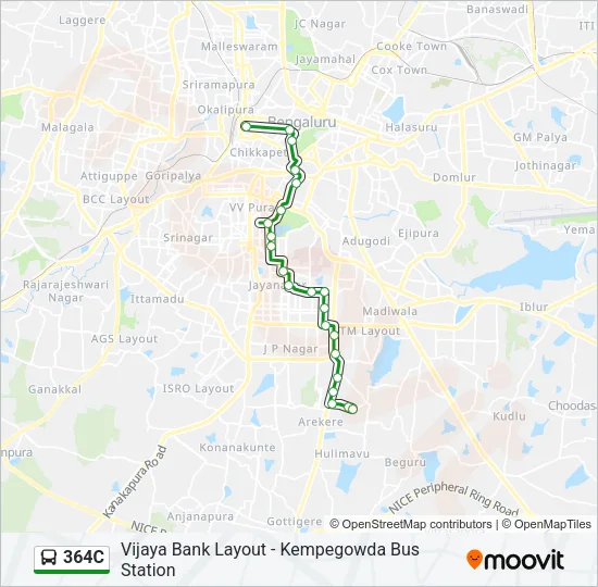 364C Bus Line Map