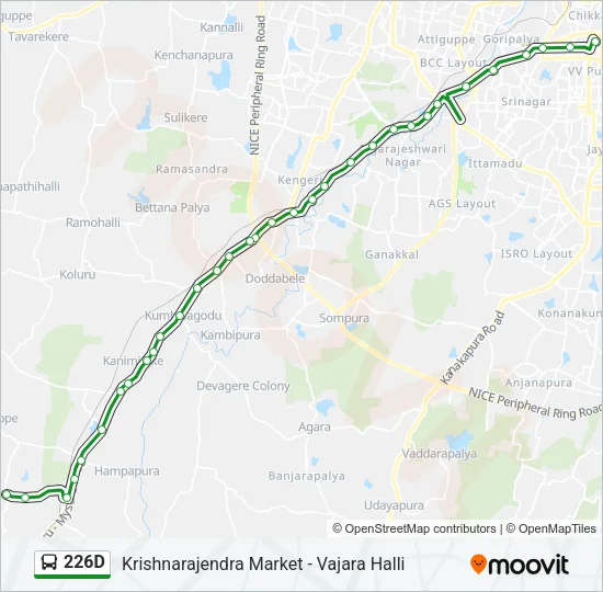 226D Bus Line Map