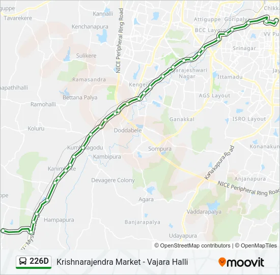 226D Bus Line Map