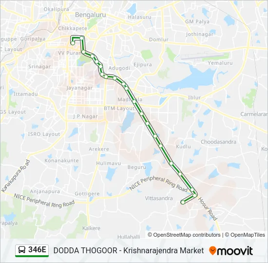 346E Bus Line Map