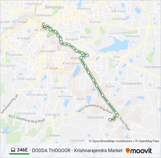 346E Bus Line Map