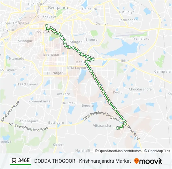 346E Bus Line Map