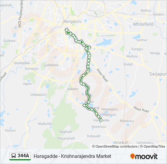 344A bus Line Map