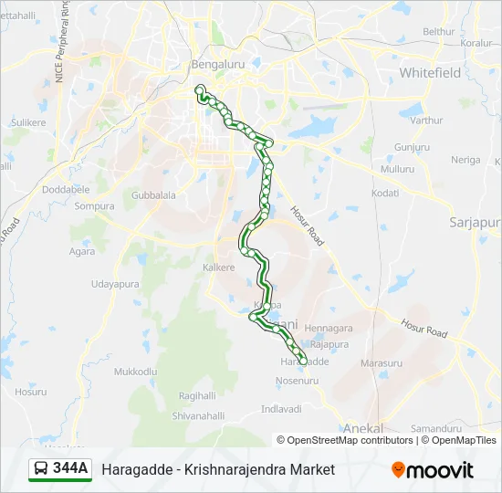 344A Bus Line Map