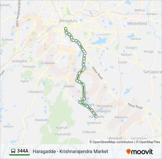 344A Bus Line Map