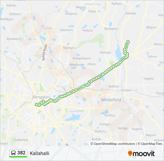 382 Bus Line Map