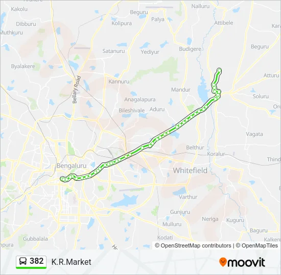 382 Bus Line Map