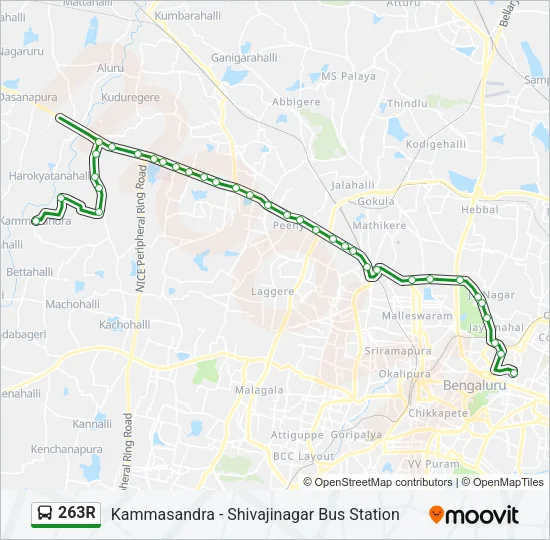 263R Bus Line Map