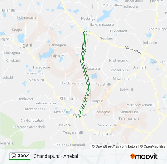 356Z Bus Line Map