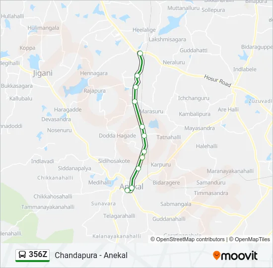 356Z Bus Line Map