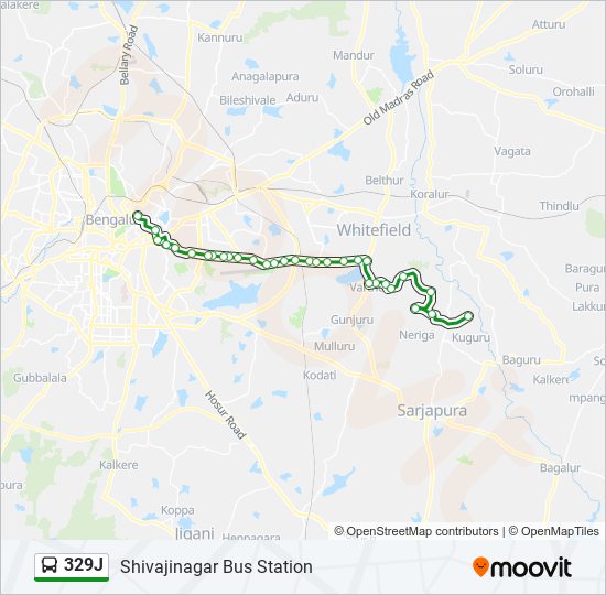 329J bus Line Map