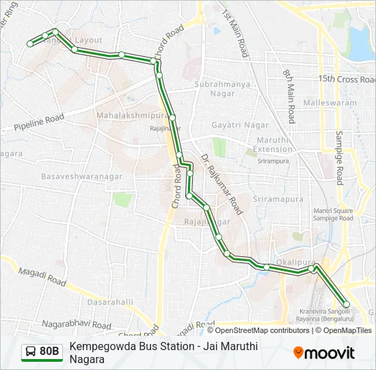 80B Bus Line Map