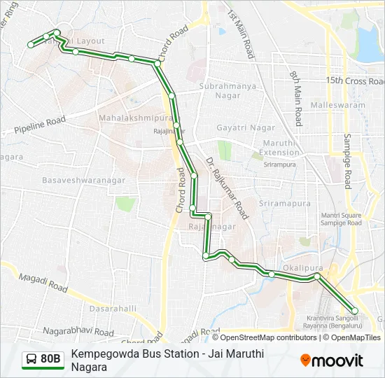 80B Bus Line Map